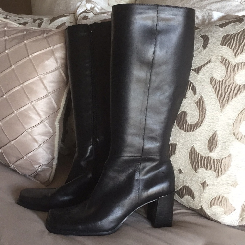 Black Leather Boots Sz 9